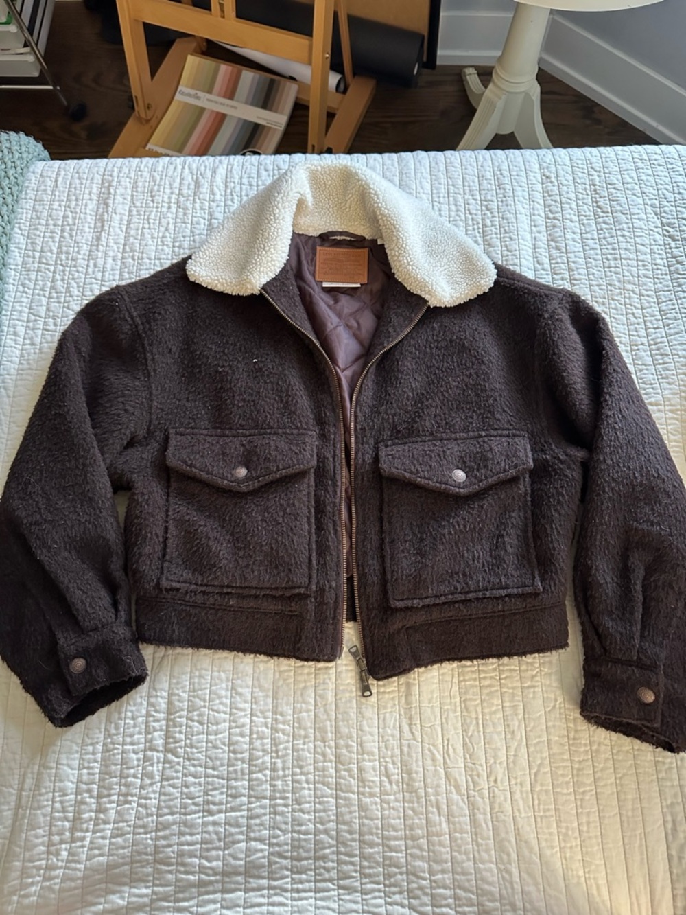 Levi's Brown Jacket with Cream Sherpa Lining